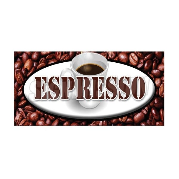 ESPRESSO Decal coffee beans shop cafe sign cart trailer stand sticker, D-DC-24-Espresso